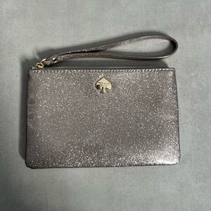 kate spade Glitter Wristlet in Shimmery Taupe